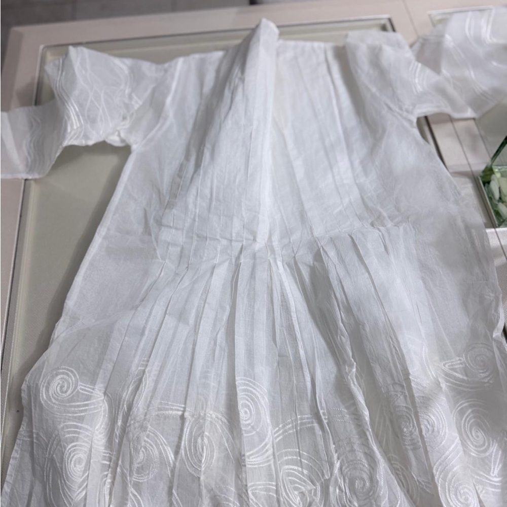 Elegant White Embroidered Dress